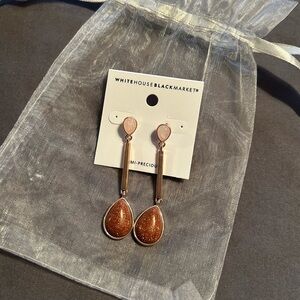 White House Black Market Sparkling Brown Drop Earrings